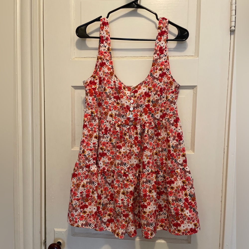 Urban Outfitters Cindy Floral Ruffle Tiered Romper Size Medium